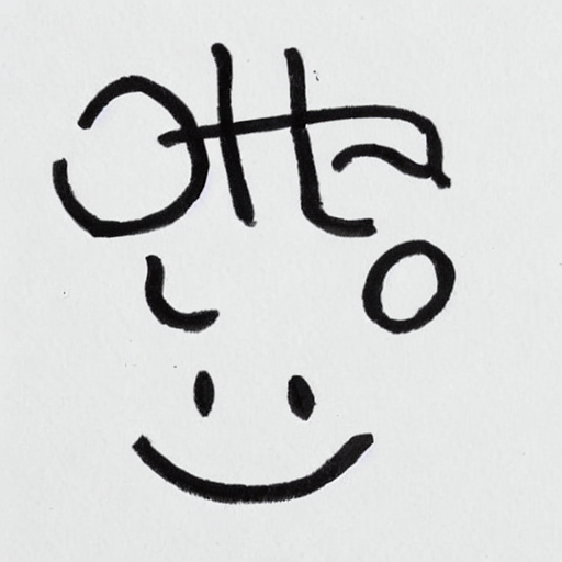 AI image generated of A smiley face drawn in black ink.