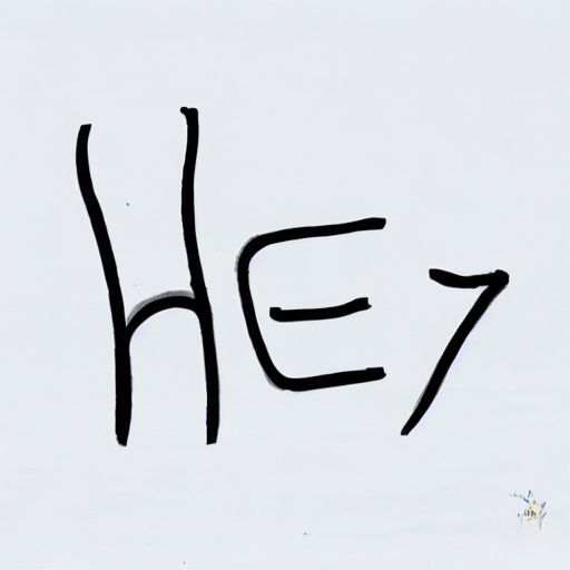 AI image generated of A black and white drawing of a letter H.