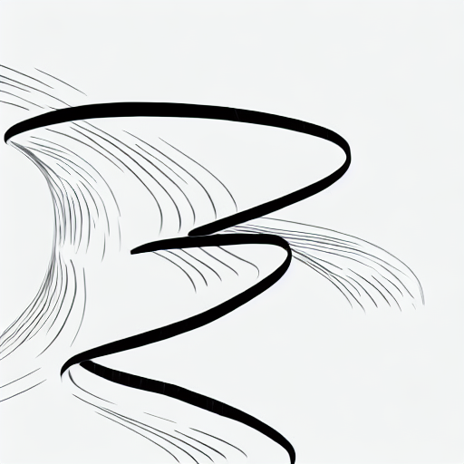 AI image generated of A black line drawing of a spiral.