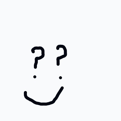 A smiley face drawn with a question mark.