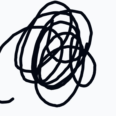 A black and white drawing of a spiral.