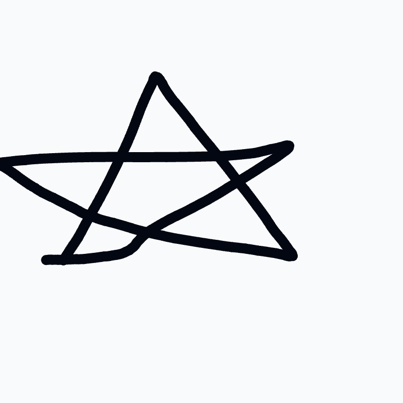 A black star drawn on a white background.
