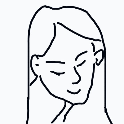 A drawing of a woman with a smile on her face.