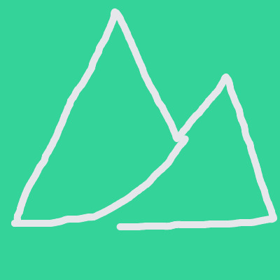 A drawing of a triangle with a line going through the middle.