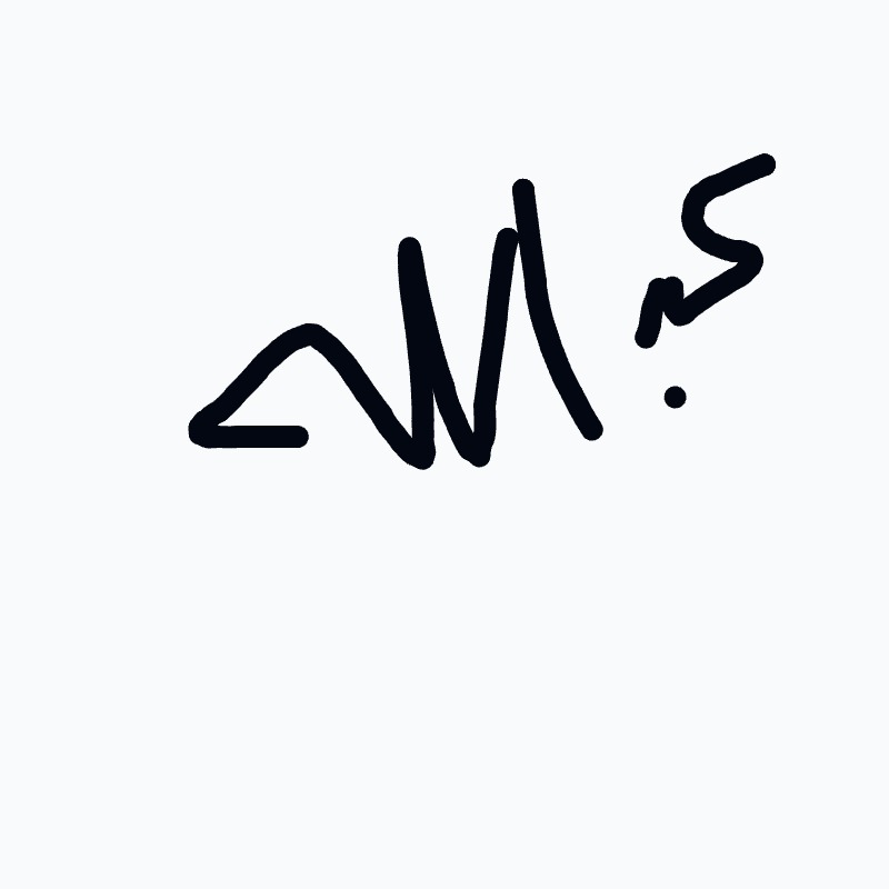 A black handwritten letter M.