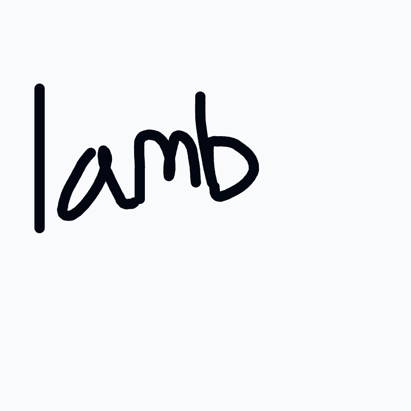 A black letter L is drawn on a white background.