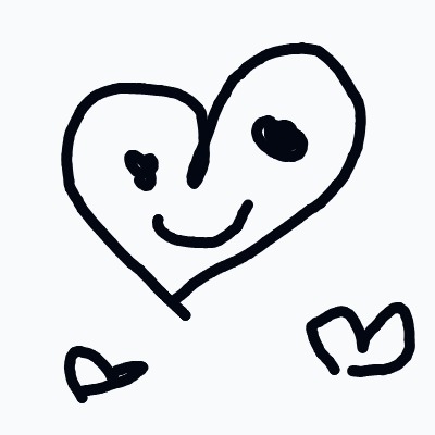A heart with a smile drawn on it.