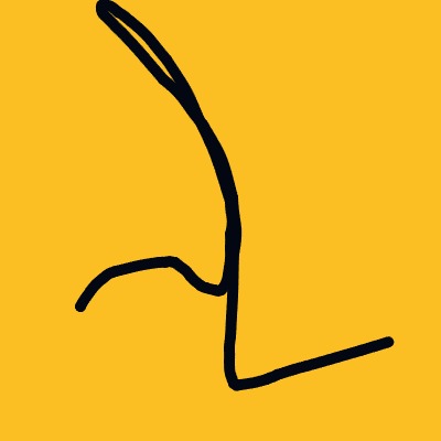 A drawing of a hand with a line going up the arm.