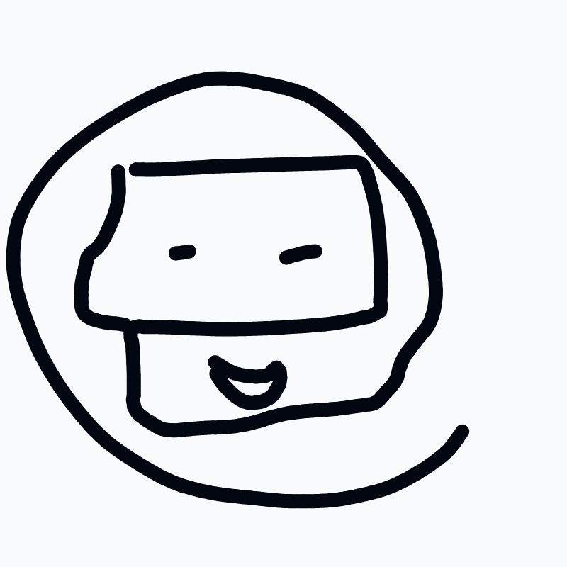 A drawing of a face with a smile and a hat.