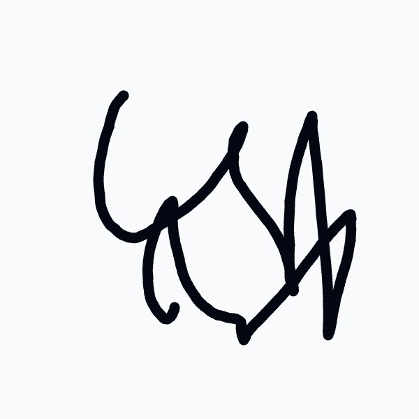 A drawing of a flame with a curved line on the top.