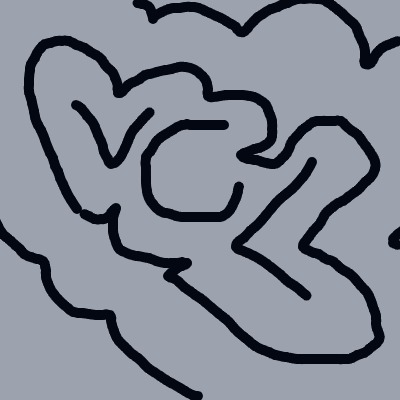 A black drawing of a cloud with a heart in the middle.