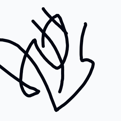 A drawing of a heart with a line through it.
