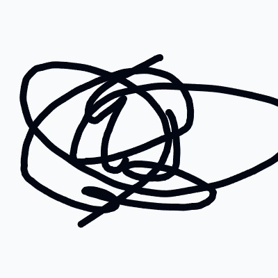 A black drawing of a circle with a bunch of lines coming out of it.