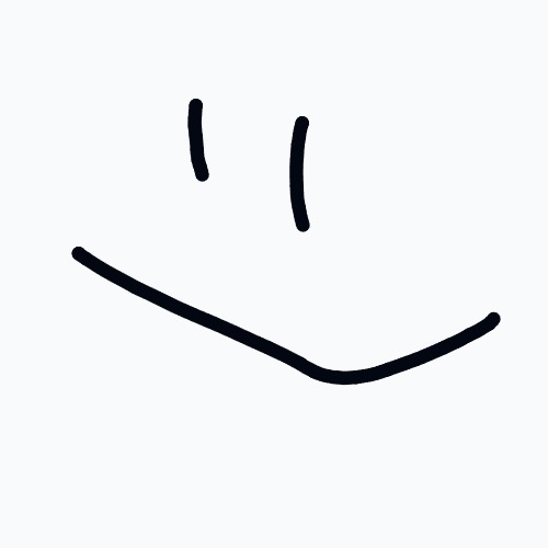 A smiley face drawn in black ink.