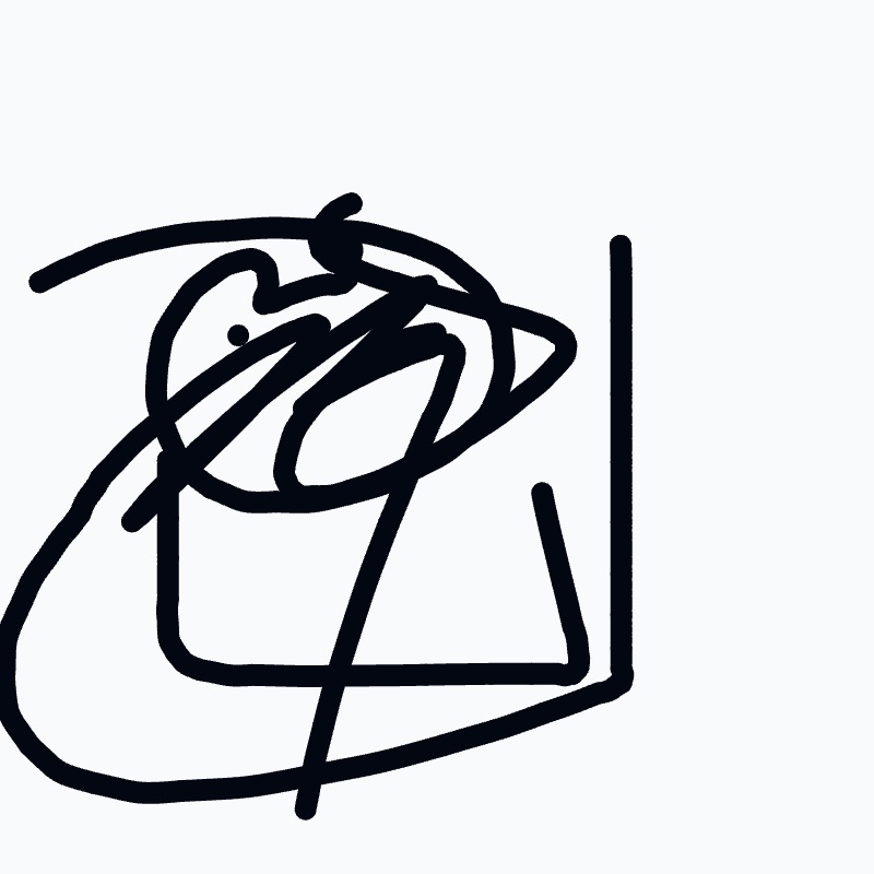 A drawing of a chair with a face drawn on it.
