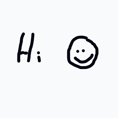 A smiley face drawn in black ink.