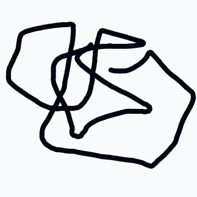 A black and white drawing of a curved line.