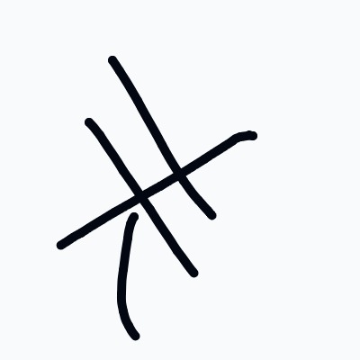 A black and white drawing of a cross.