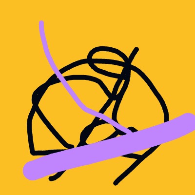 A purple line is drawn on a yellow background.