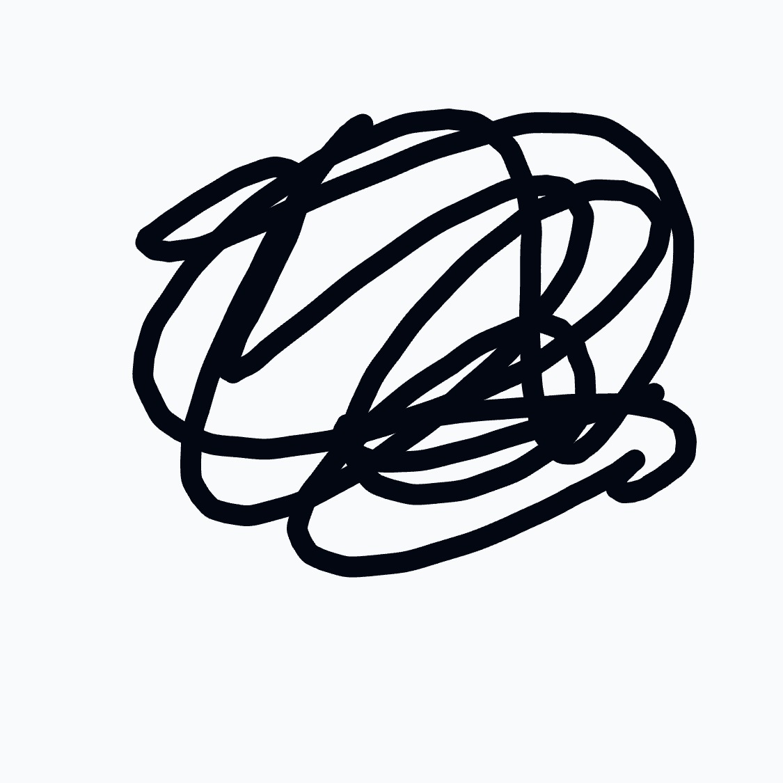 A black drawing of a circle with a bunch of lines in it.
