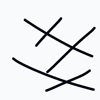 A black and white drawing of a cross.