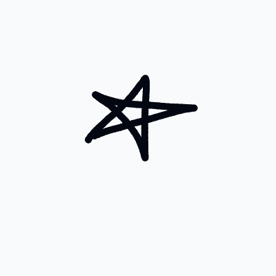 A black star drawn on a white background.