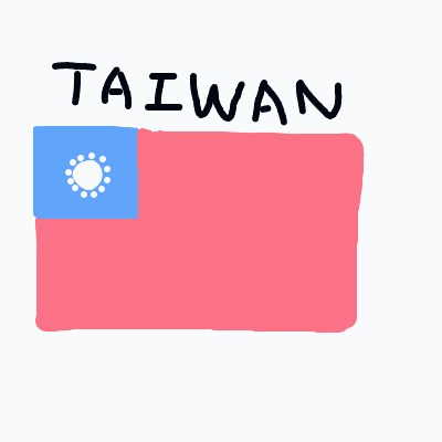 A drawing of a flag of Taiwan.