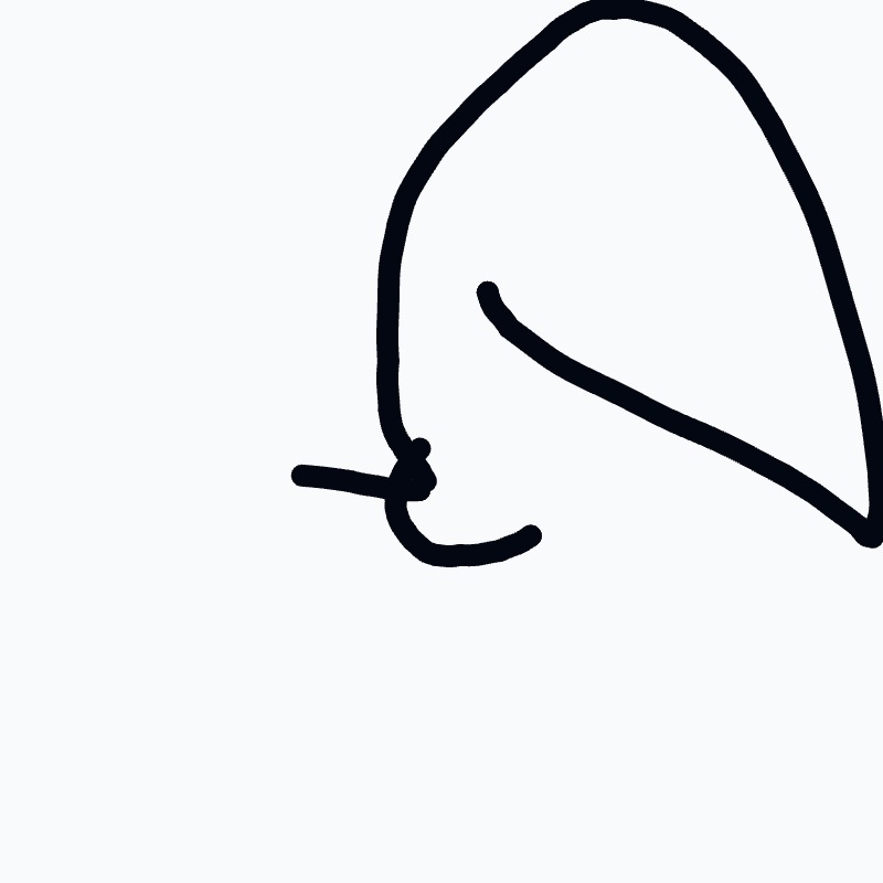 A drawing of a head with a black outline.