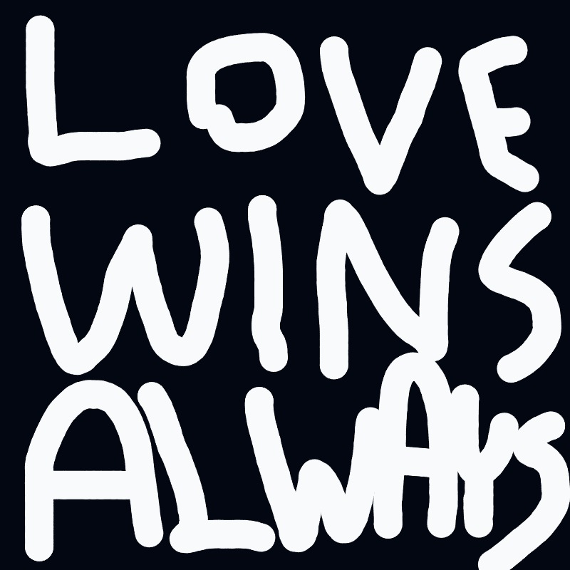 A black and white drawing of the word love.