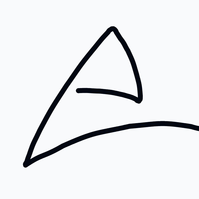 A black arrow with a white tip.