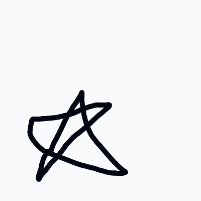 A black star drawn on a white background.