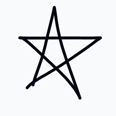 A black star with a black outline.