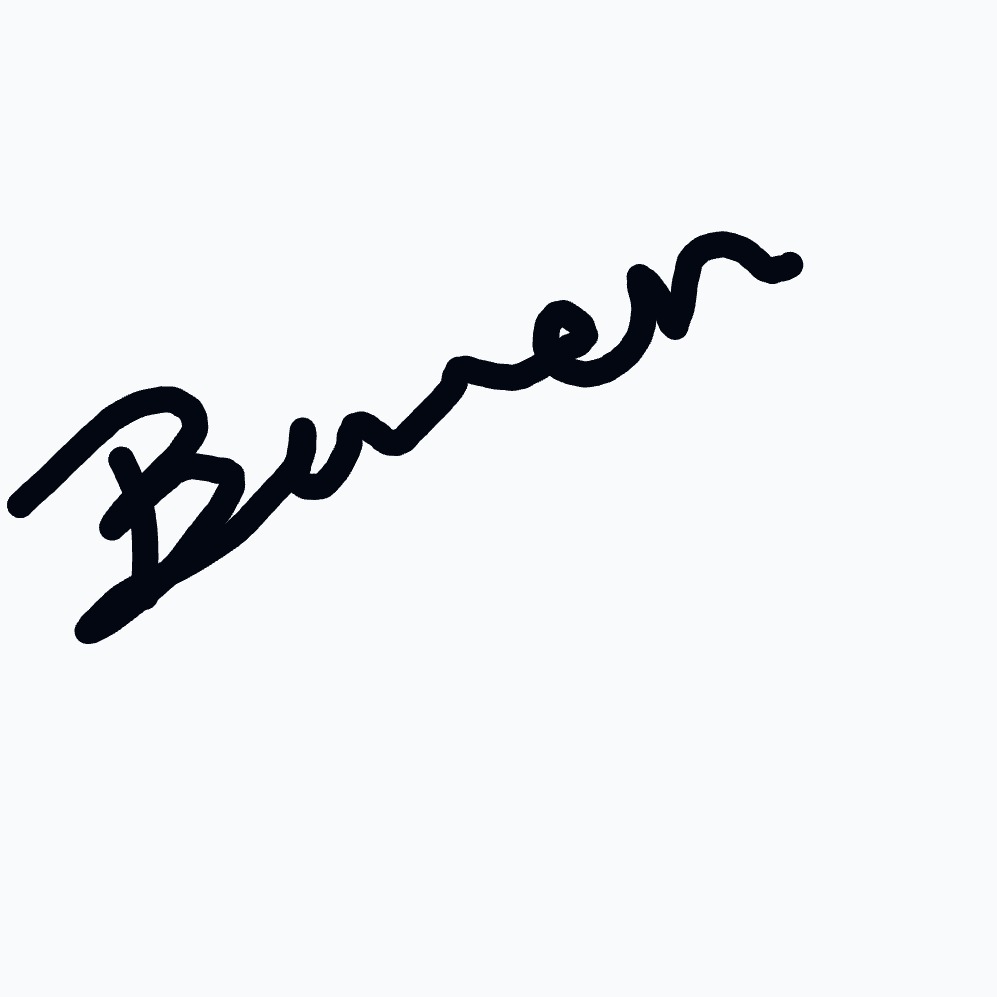 A black pen drawing of the word "Buren" on a white background