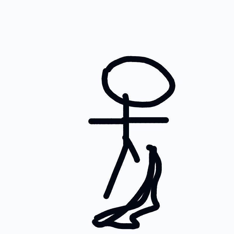 A black and white drawing of a man with a bird on his shoulder.