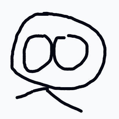A drawing of a face with two eyes and a mouth.