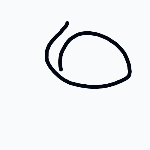 A drawing of a circle with a line going through it.