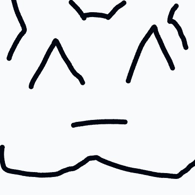 A drawing of a face with a sad expression.