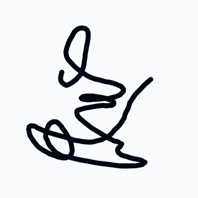 A black drawing of a person's hand.